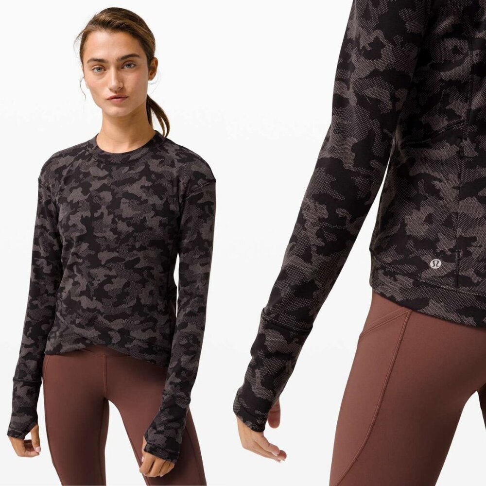 Lululemon Close to Crossing Long Sleeve In Heritage Camo Jacquard Black Lunar 6